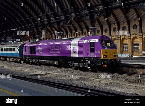 Royal Train Locomotive 67007 In Platinum Jubilee Livery Hauling An