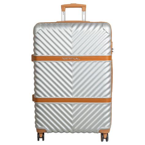 Чемодан Samsonite на колесах L silver white из ABS пластика кодовый ...