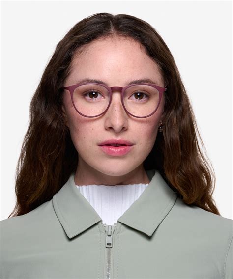 Dialogue Round Aubergine Full Rim Eyeglasses Eyebuydirect