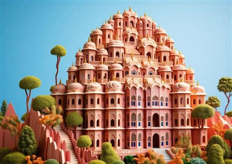 Premium Photo Hawa Mahal India With D Craft And Isolated Background