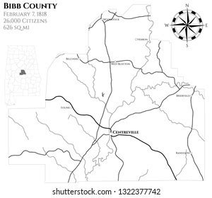 Large Detailed Map Barbour County Alabama Stock Vector Royalty Free