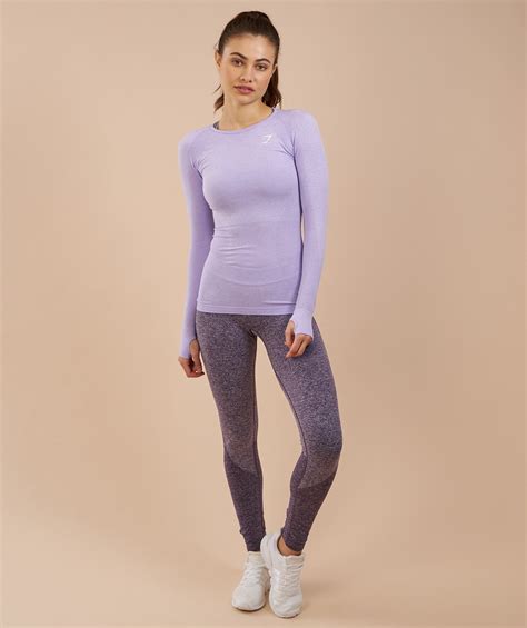 Gymshark Seamless Long Sleeve Top Soft Lilac Marl Gymshark