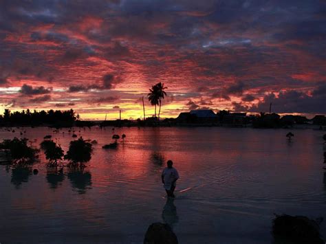 Download Kiribati Tangintebu Sunset Wallpaper | Wallpapers.com