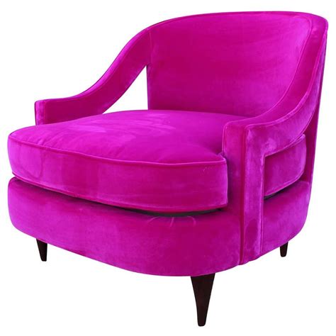 Glamorous Fuchsia Pink Velvet Lounge Chair At 1stdibs Hot Pink Accent Chair Fuchsia Velvet