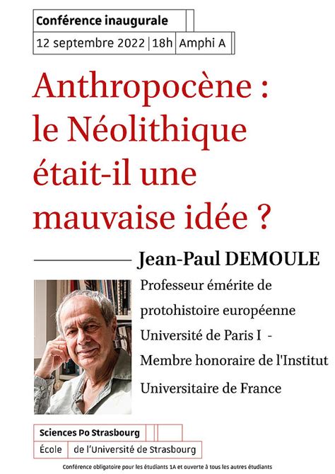 Conf Rence Inaugurale De Rentr E Anthropoc Ne Le N Olithique Tait