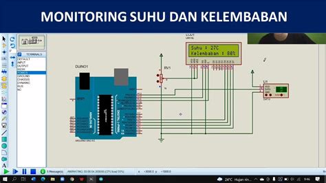 Simulasi Proteus 01 Monitoring Suhu Dan Kelembaban Menggunakan