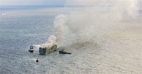 Plan to Tow Burning Cargo Ship Away from Coast Fails - Firefighters Can't Use Water