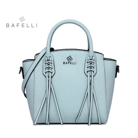 BAFELLI split leather shell shoulder bag Large capacity fashion tassel ...