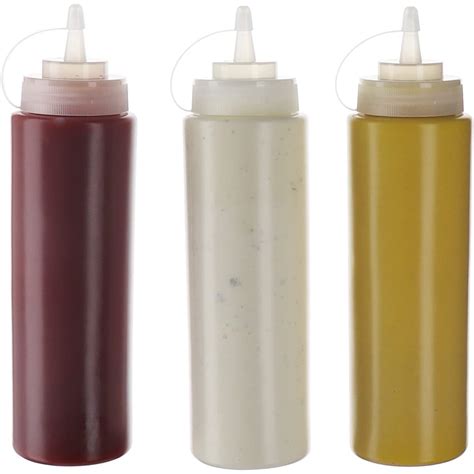 Oz Plastic Squeeze Squirt Condiment Bottles With Twist On Cap Lids