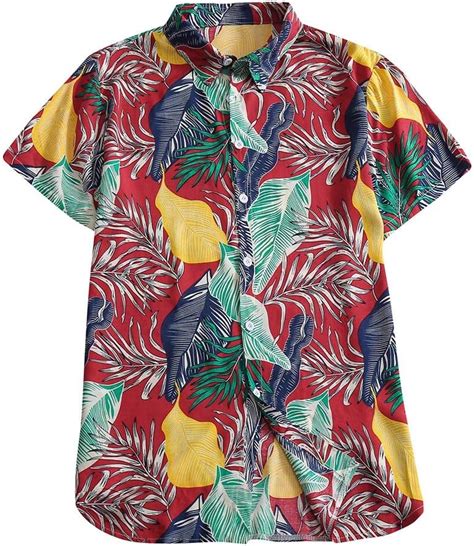 Hawaihemd Heren Korte Mouwen Shirt Zomer Hawa Hemd Voor Strand Hawai