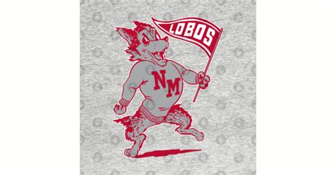 Vintage Looking UNM Lobos Mascot - New Mexico - Long Sleeve T-Shirt ...