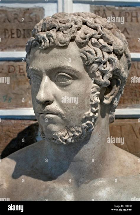 Busto Masculino Adriano Ad Hadrianic Per Odo Romano Museo