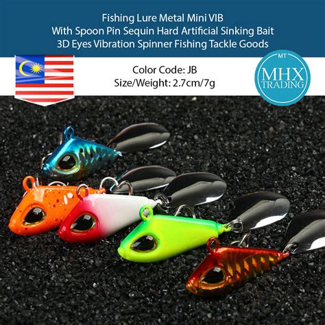 Fishing Lure Metal Mini VIB With Spoon Pin Sequin Hard Artificial