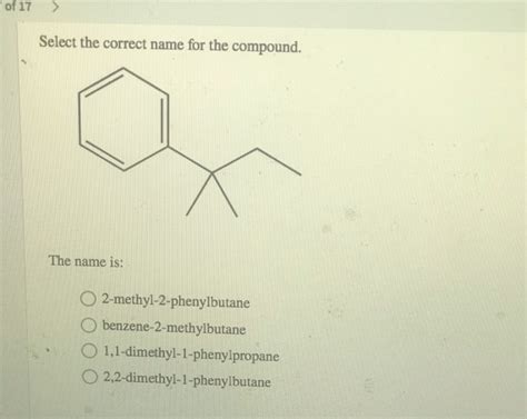 Solved Select The Correct Name For The Compound F The Name Chegg