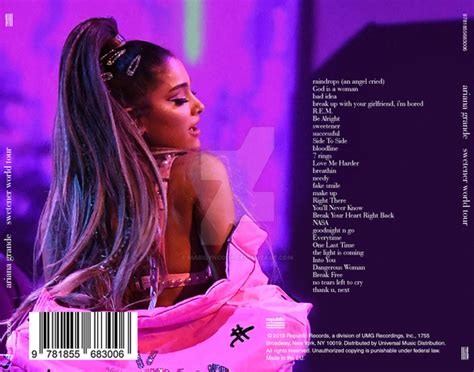 Ariana Grande Sweetener World Tour Back Cover By Marilyncola On