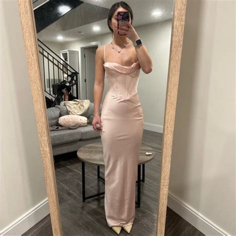 House Of Cb Dresses House Of Cb Charmaine Blush Pink Corset Maxi