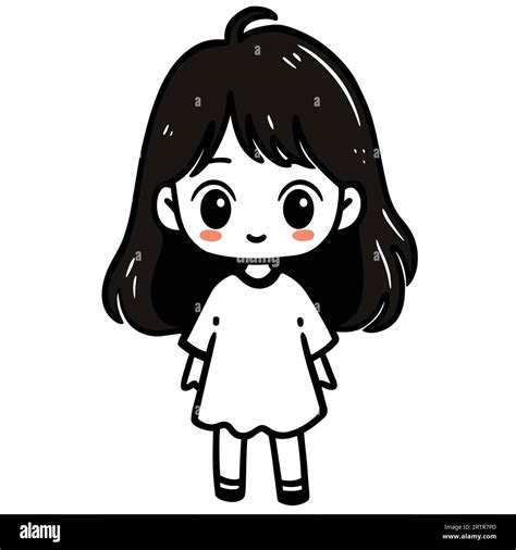 Simple Female Vector Cute Chibi Fashionable Flat Vector Stock Vector Image And Art Alamy