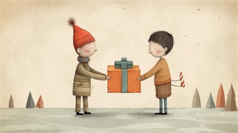 Premium AI Image | Two friends exchanging gifts