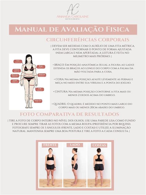 Como Tirar Medidas Do Corpo Para Avaliação Física - Guia de Medidas e Fotos para Avaliação Física | PDF