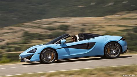 2018 McLaren 570S Spider (Color: Curacao Blue) - Side | Caricos