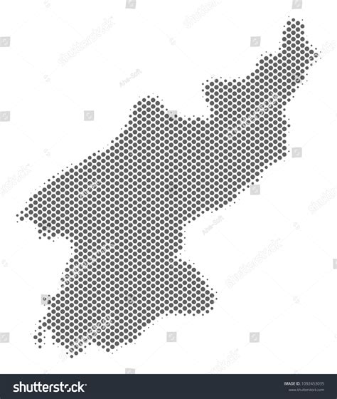 Schematic North Korea Map Vector Halftone Stock Vector Royalty Free