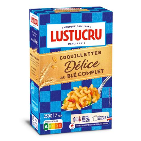 Livraison à domicile Lustucru Pâtes Coquillettes au Blé Complet 250g