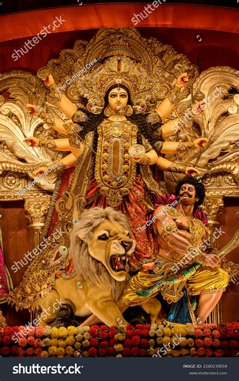 Goddess Devi Durga Idol Decorated Puja Stock Photo 2280239059 ...