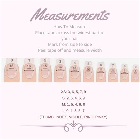 How To Measure Press On Nails Correct Sizing Chart In 2021 Press On