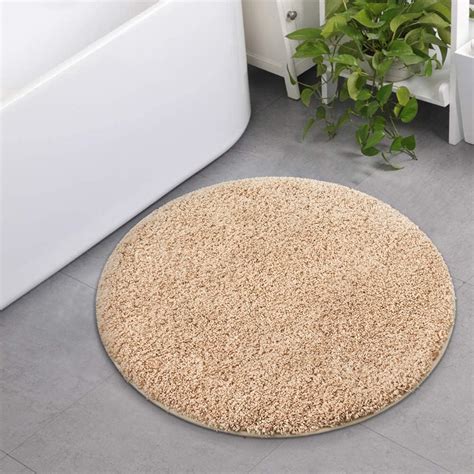 Mdesign Soft Microfiber Polyester Non Slip Round Spa Mat