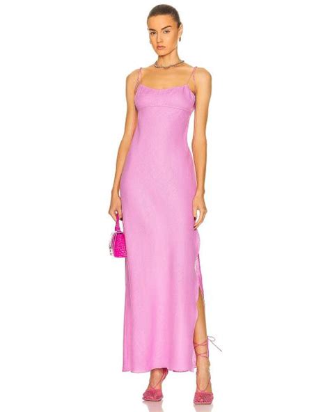 Anna October Linen Odette Maxi Dress In Pink Lyst Uk