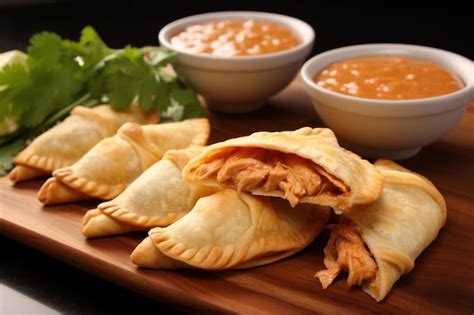 Premium Photo Chicken Tinga Empanadas With Chipotle Aioli