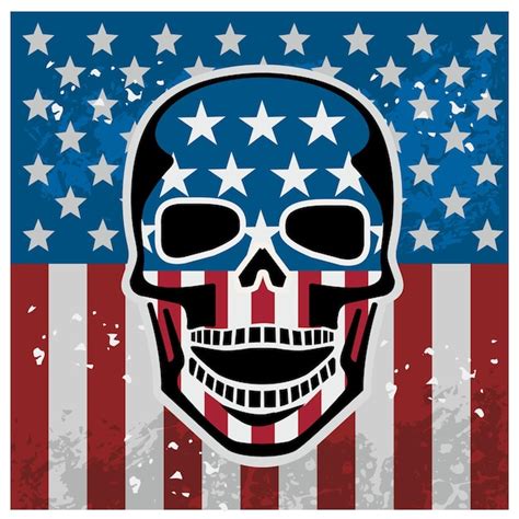 Premium Vector Skull With American Flag