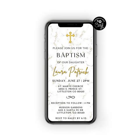 Baptism Invitation, Baptismal Invitation Template, Christening ...