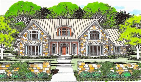 Attractive Stone Exterior 31111D Architectural Designs House