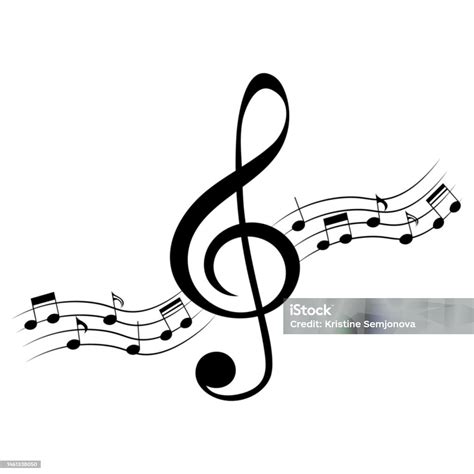 Music Notes Treble Clef Musical Sign Vector Illustration Stock Illustration Download Image Now