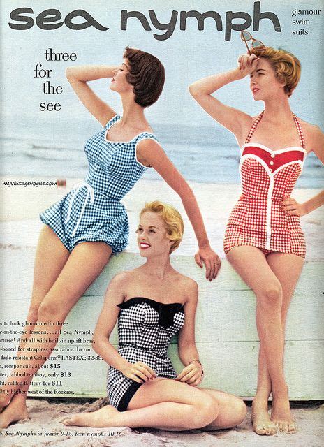 Sea Nymph 1954 Vintage Swimsuits Vintage Bathing Suits 1950s Fashion