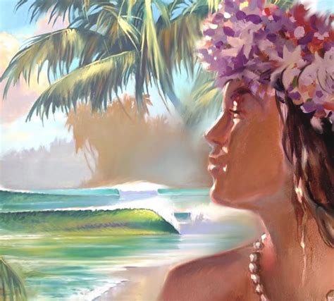 "Wahine View" Portrait of Island Girl | Hawaiian art, Hawaii painting ...