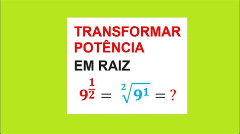 Transformar Raiz Em Potencia FDPLEARN