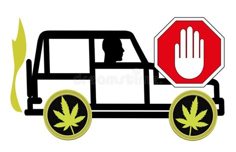 No Driving Under The Influence Of Cannabis Stock Illustration