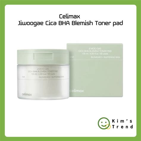 [Celimax] Jiwoogae Cica BHA Blemish Toner pad (170ml / 60pads) Korean ...