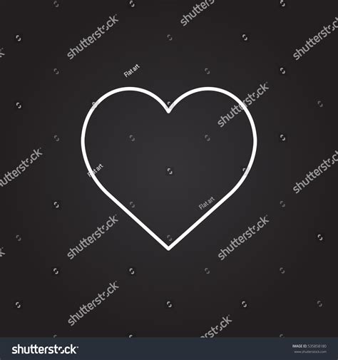 Heart Icon White Outline Icon On Stock Vector (Royalty Free) 535858180 ...