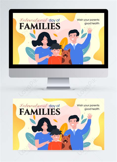 International family day illustrative banner color template image ...