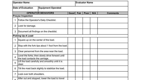 Forklift Evaluation Form Fill Out Printable PDF Forms Online