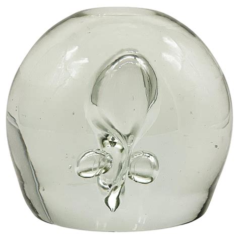 Clear Bubble Murano Glass Paperweight At 1stdibs Glass Paperweight With Bubbles Glass