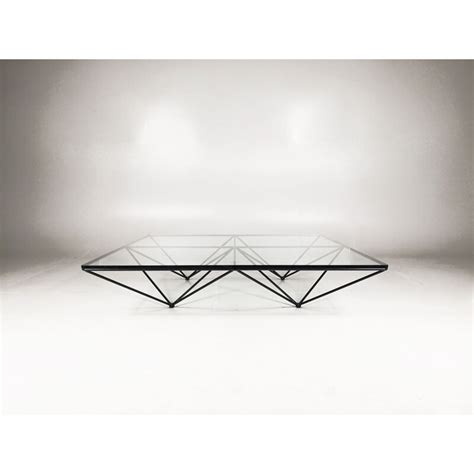 Vintage Alanda Coffee Table For B B Italia In Glass And Black Steel 1980