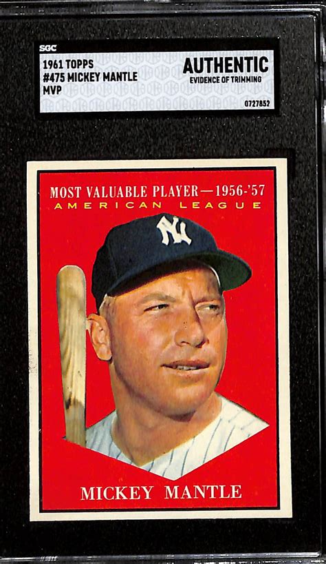 Lot Detail Topps Mickey Mantle Mvp Card Graded Sgc Authentic