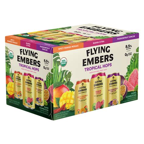 Flying Embers Hard Kombucha Tropical Hops Mix Pack 6pk 12oz Can 8 5