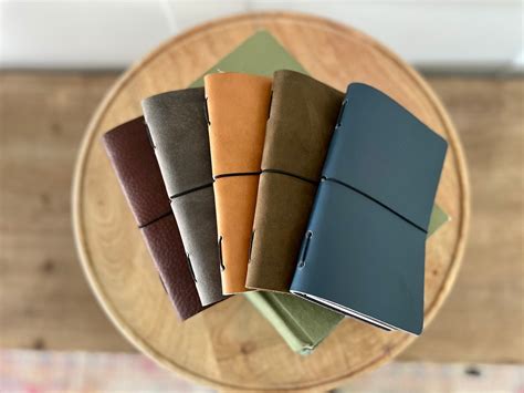 Leather Field Notebook Cover With Notebook - Etsy