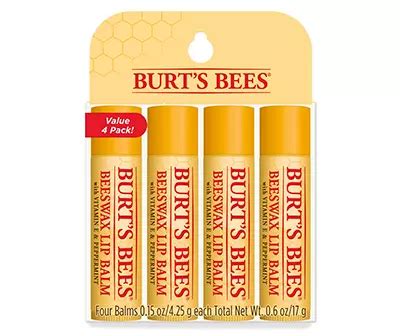 Burt's Bees Beeswax Lip Balm, 4-Pack | Big Lots