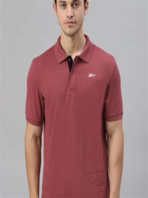 Buy Reebok Men Maroon Solid Foundation Cotton Polo Training T Shirt